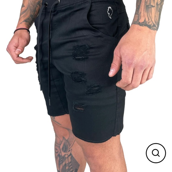 ANAX Distressed shorts Black Size Medium NWT - Picture 3 of 7